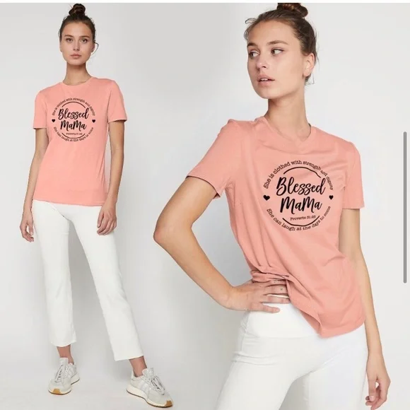 LAST ONE: BELLA CANVAS T-shirt - Blessed mama women’s soft comfortable T-shirt - Picture 2 of 6